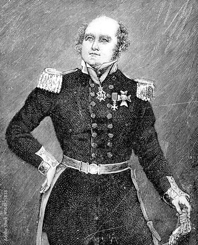 Portrait of Sir John Franklin English Royal Navy officer and explorer of the Arctic, he disappeared on his last expedition attempting to navigate a section of the Northwest Passage. photo