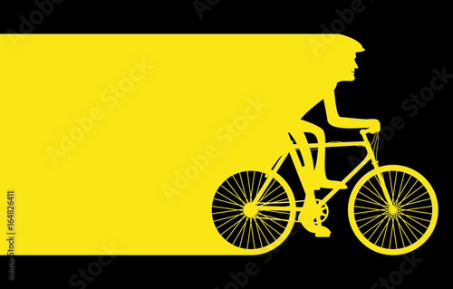 Cyclist and strip for your text.