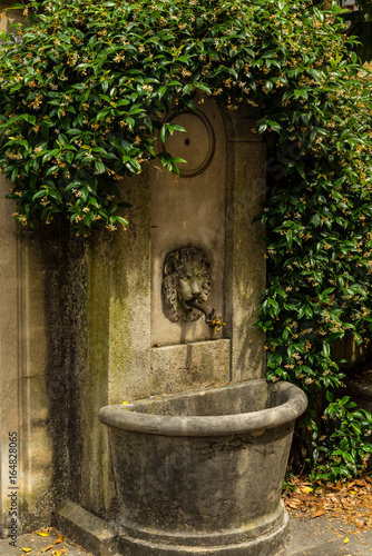 Old style drinking fountain at the Como, Italy