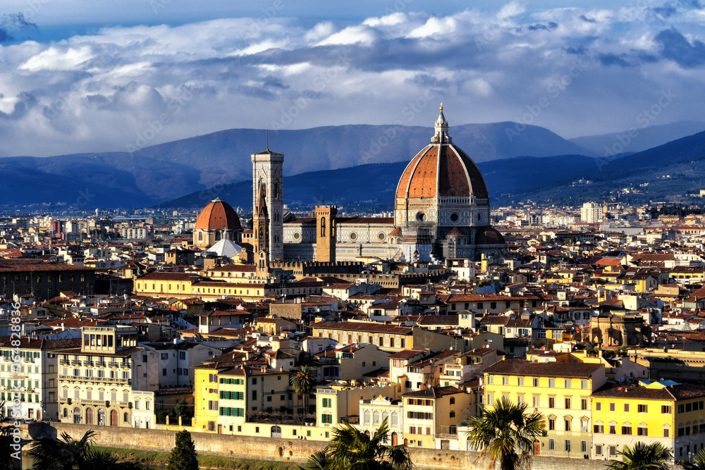 Cathedral of Santa Maria Del Fiore as seen from Piazzale Michelangelo in Florence, Tuscany, Italy