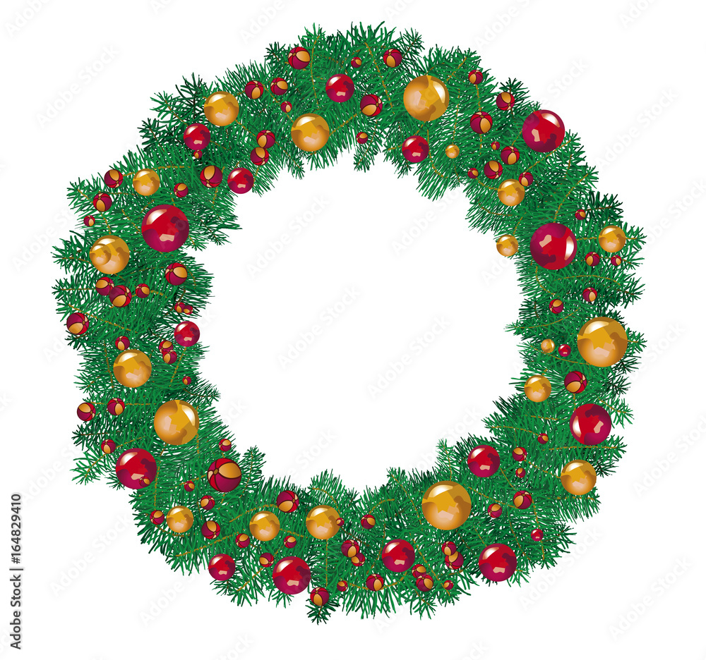 Noel couronne guirlande sapin boules vecteurs Noel couronne guirlande sapin boules vecteurs