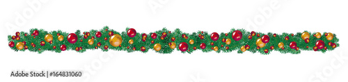 Noel guirlande sapin + boules vecteurs