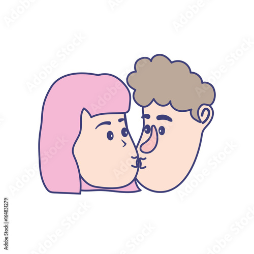 avatar couple face kissing with hairstyle design photo