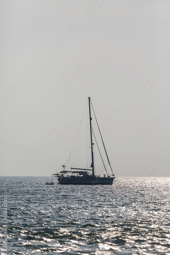 Luxury yacht Sailing on sea