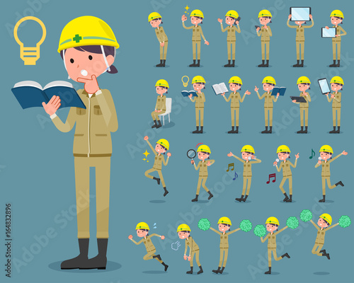 flat type helmet construction worker woman_2