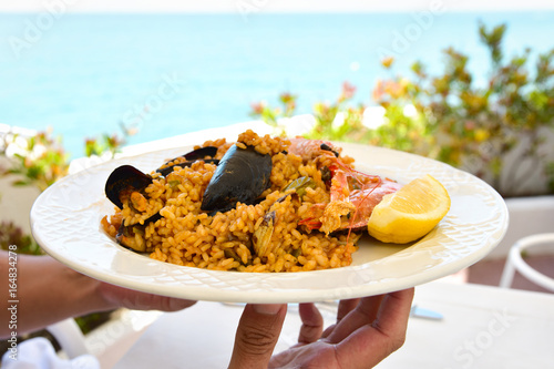 plate of typical spanish paella
