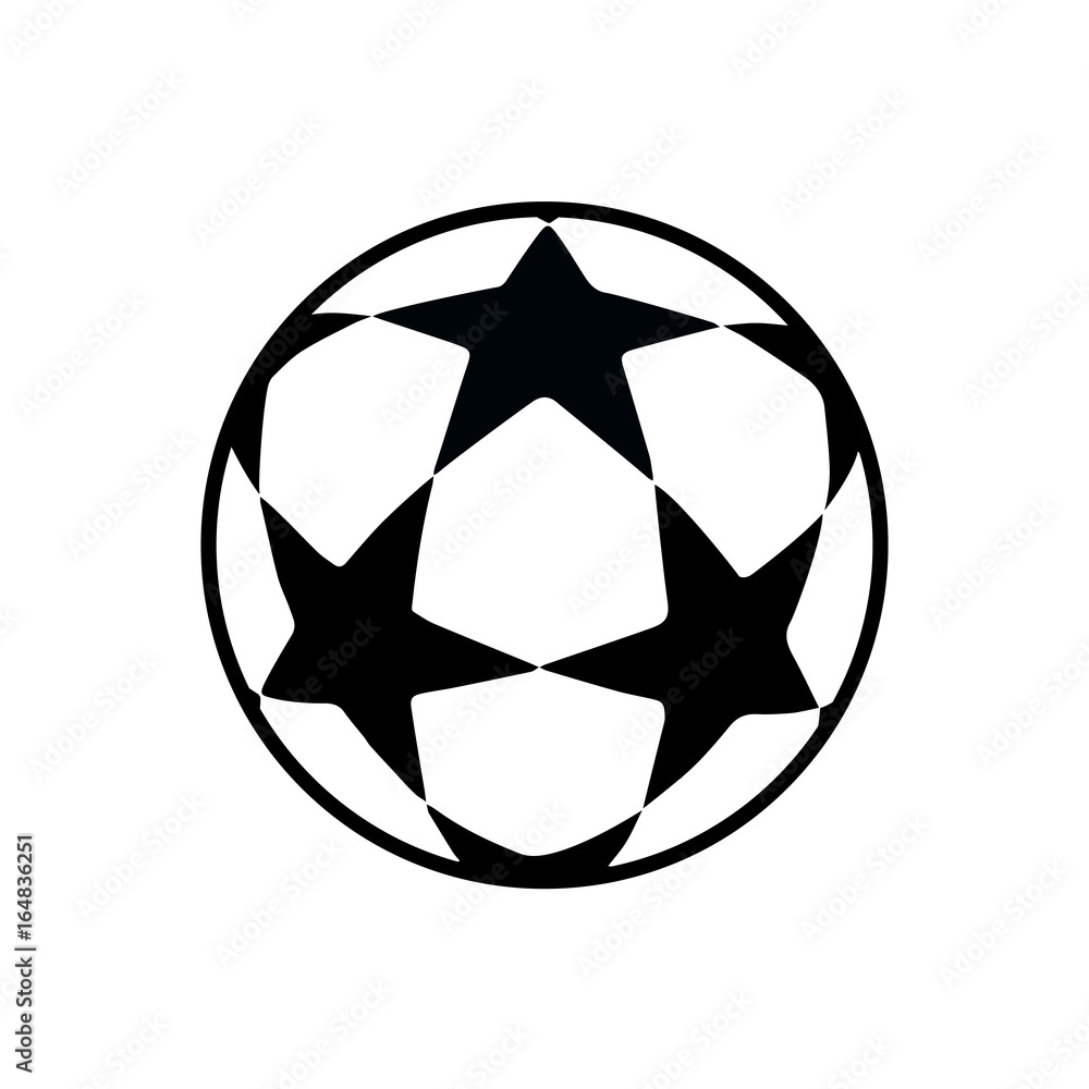 Soccer ball icon isolated. Football games symbol. Soccer ball logo for  Brochure, flyer, banner graphic design. Soccer ball stars vector.  Stock-Vektorgrafik | Adobe Stock