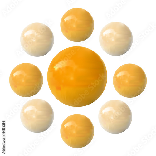 Dragee, VECTOR. Yellow, isolated on white