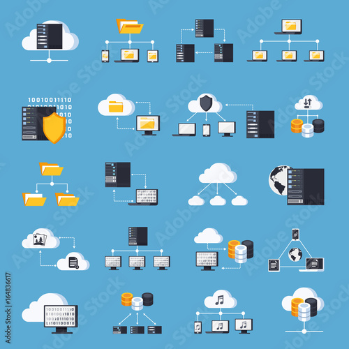 Hosting Services Icons Set