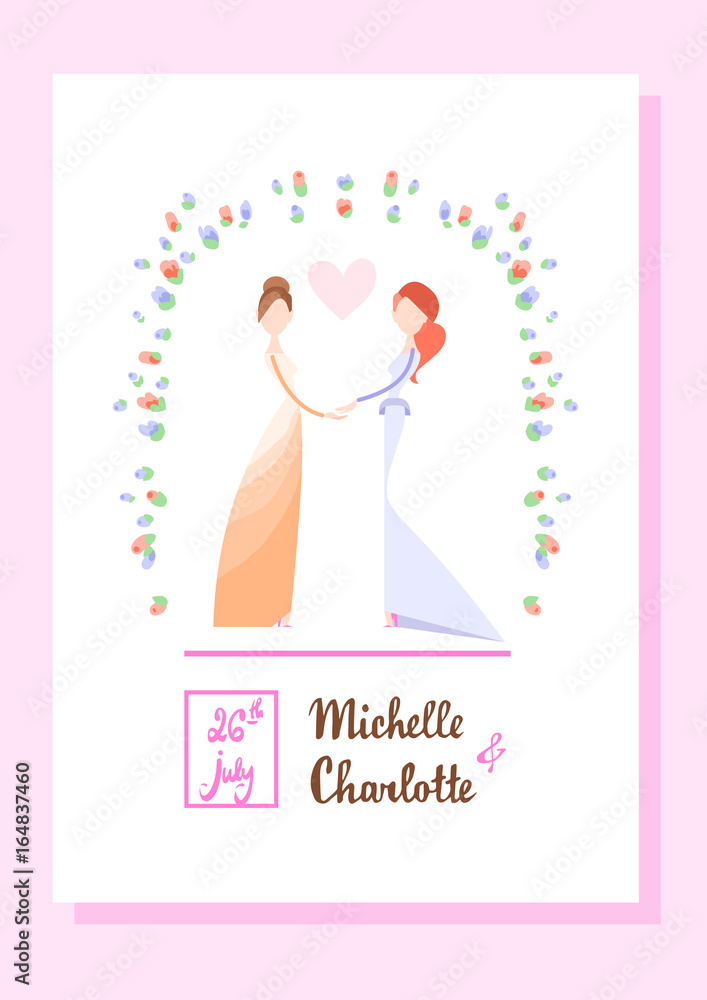 Lesbian couple getting married. Lesbian couple getting married.