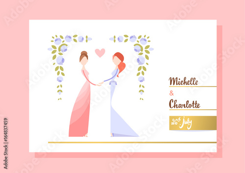Lesbian couple getting married.