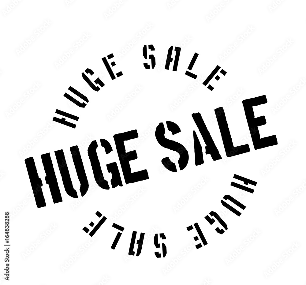 Huge Sale rubber stamp. Grunge design with dust scratches. Effects can be easily removed for a clean, crisp look. Color is easily changed. Huge Sale rubber stamp. Grunge design with dust scratches. Effects can be easily removed for a clean, crisp look. Color is easily changed.