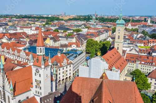 The city of Munich Germany cityscape taken from above