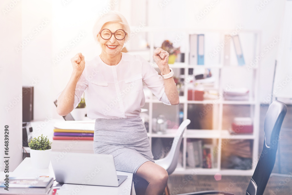 Fototapeta premium Linley bright mature woman full of excitement