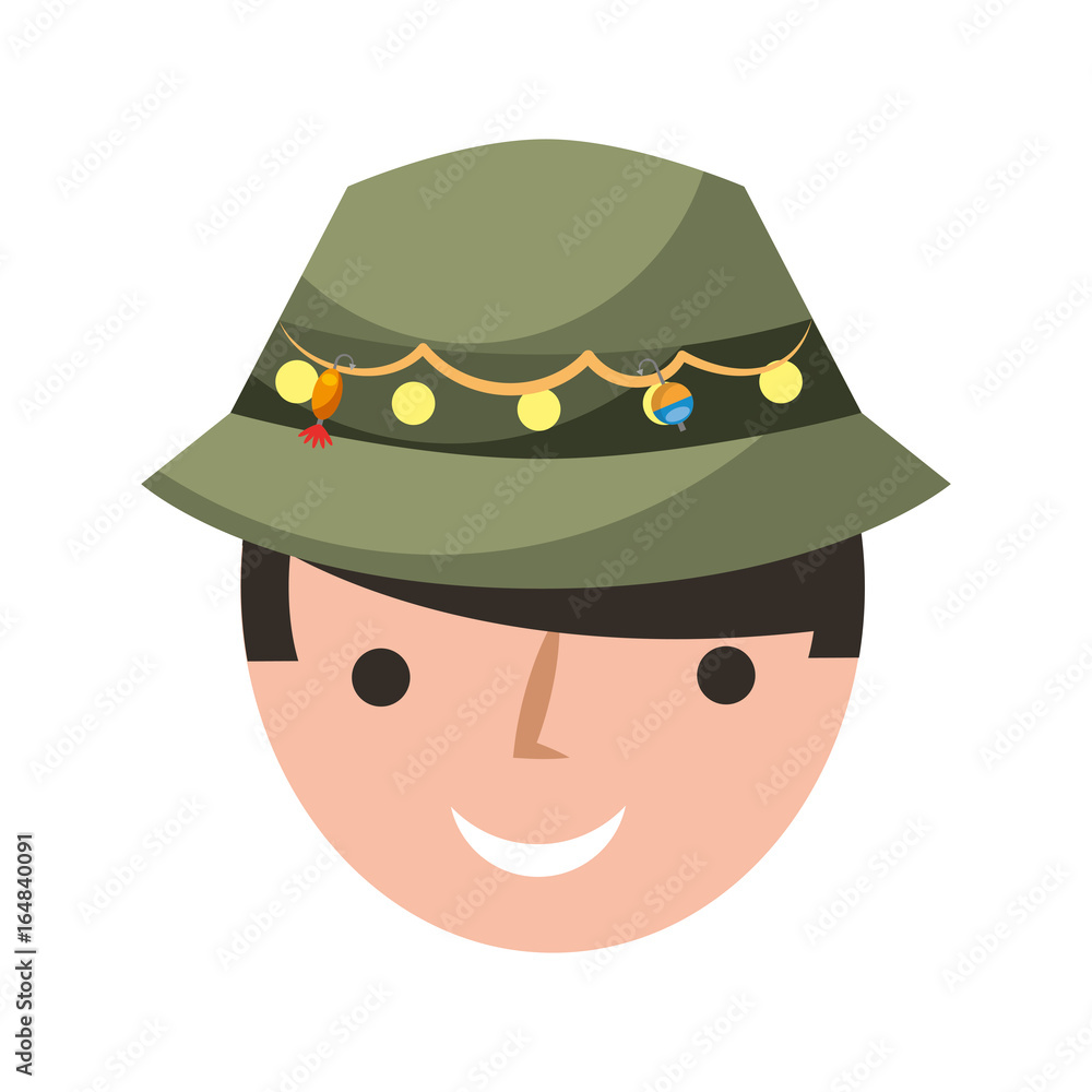 fisherman with hat avatar character vector illustration design fisherman with hat avatar character vector illustration design