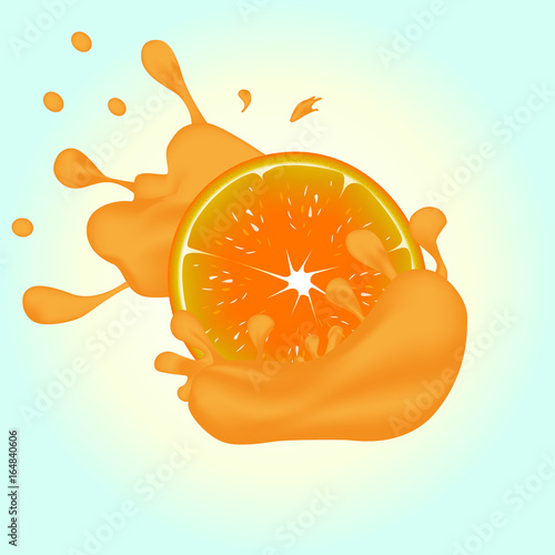 banner with orange and splash juice