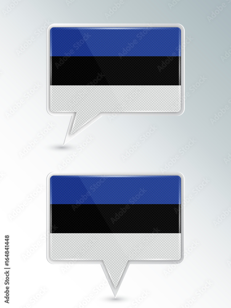 A set of pointers. The national flag of Estonia on the location indicator. Vector illustration. A set of pointers. The national flag of Estonia on the location indicator. Vector illustration.
