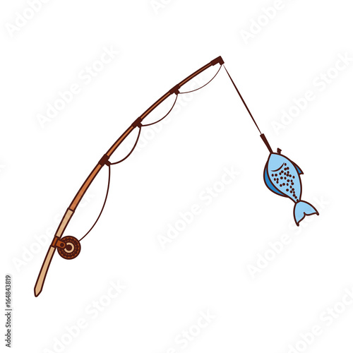 fishing rod isolated icon vector illustration design