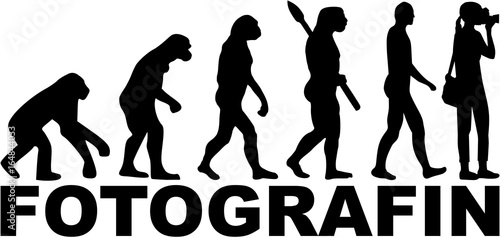 Female Photographer evolution with german job title