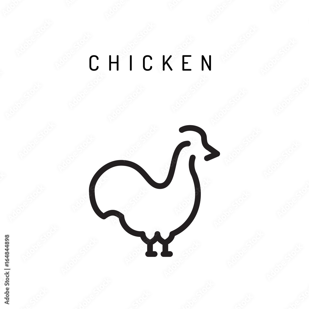Chicken outline icon for web, mobile and infographics. Chicken logo isolated on white background. Chicken outline icon for web, mobile and infographics. Chicken logo isolated on white background.