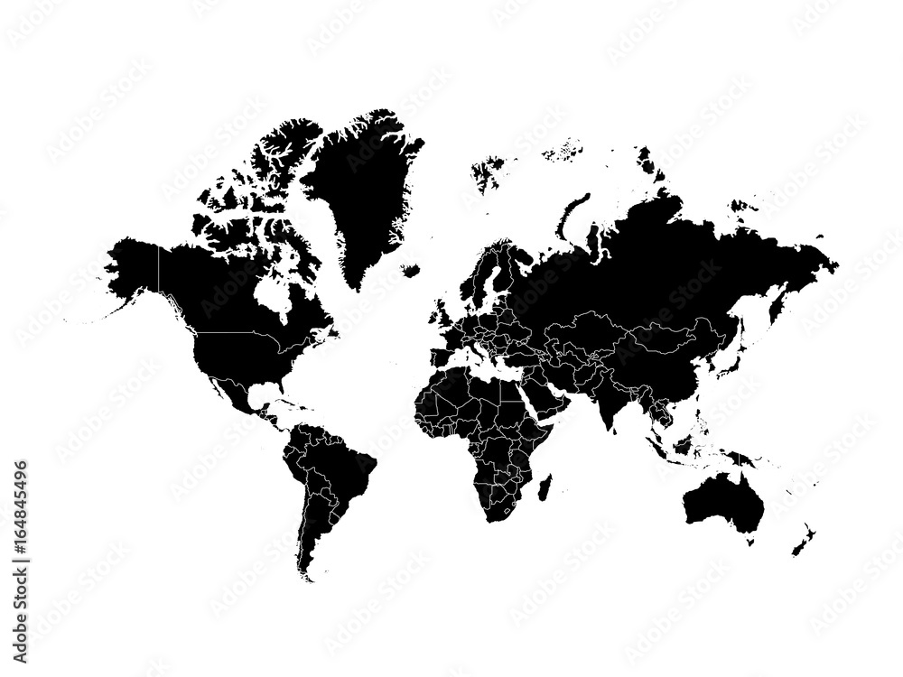 world map vector black