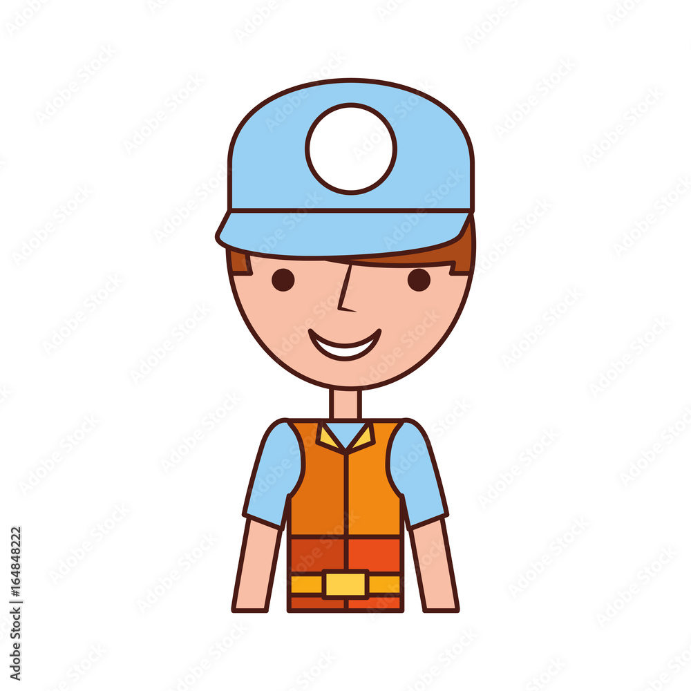 fisherman with hat avatar character vector illustration design