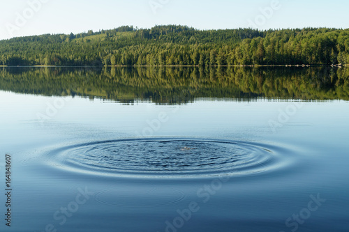 Ripples in mirror lake water