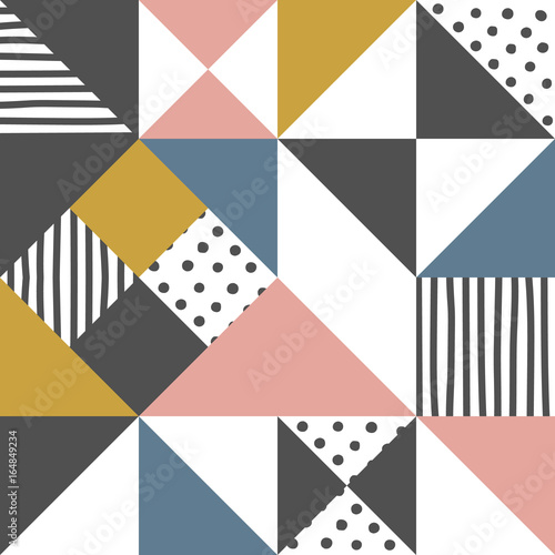 Seamless geometric pattern. Abstract triangle geometrical background Vector illustration. geometric mosaic art abstract with triangle background. Infinity geometric pattern.