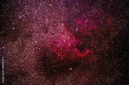 The North America Nebula and the Pelican Nebula in the constellation Cygnus as seen from Stockach in Germany.