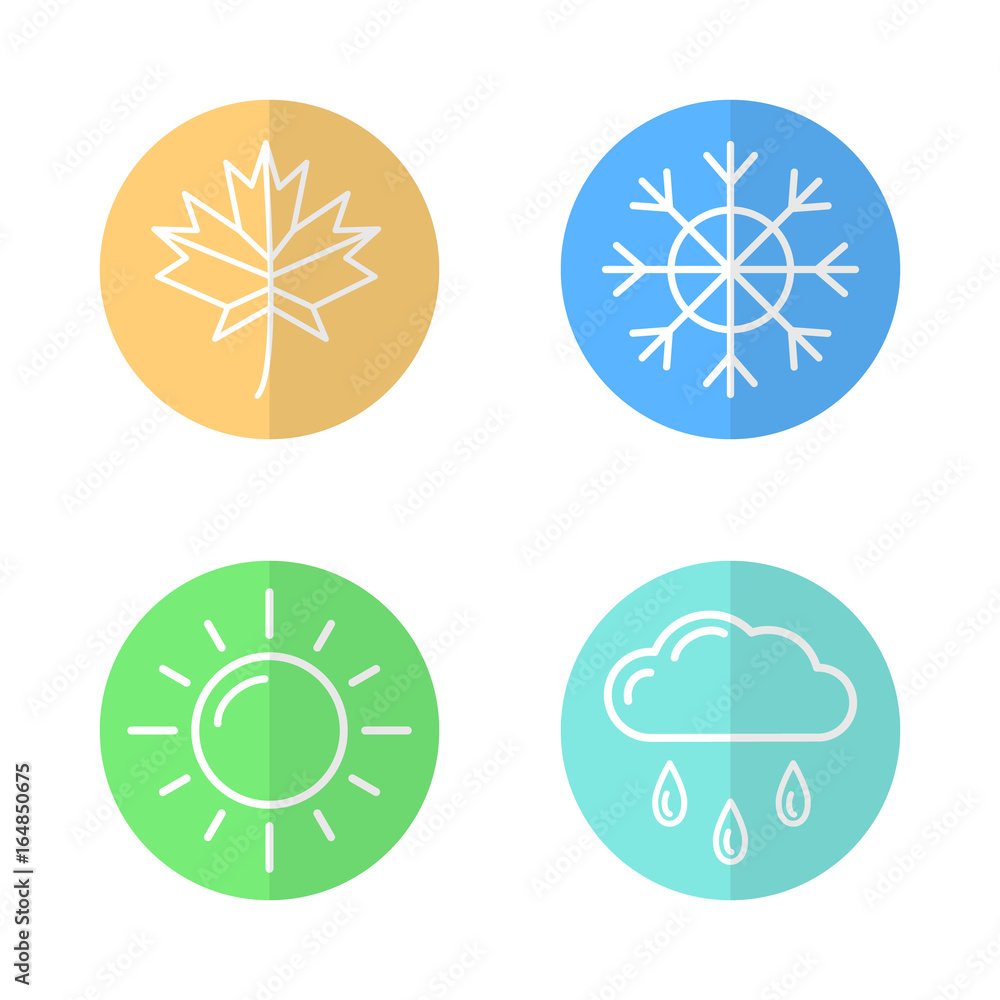 Season icons. Vector illustration. Season icons. Vector illustration.