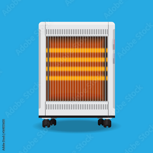 Electric heater vector flat design.