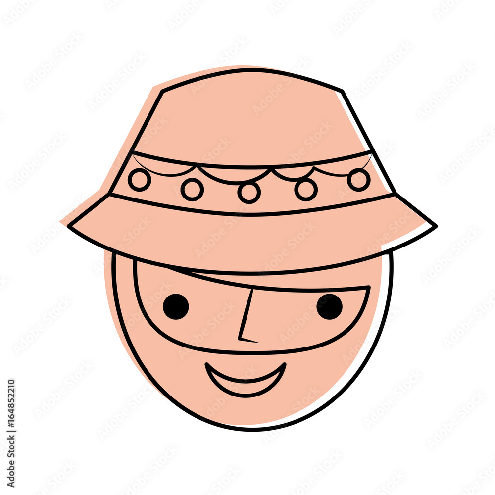 fisherman with hat avatar character vector illustration design