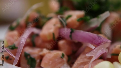 Raw fish ceviche