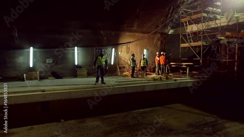 Workers in tunnel