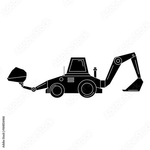 excavator construction isolated icon vector illustration design photo