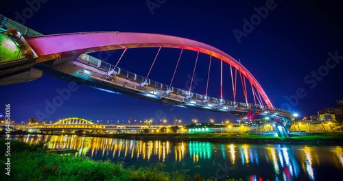 Rainbow bridge in taipei taiwan timelapse
