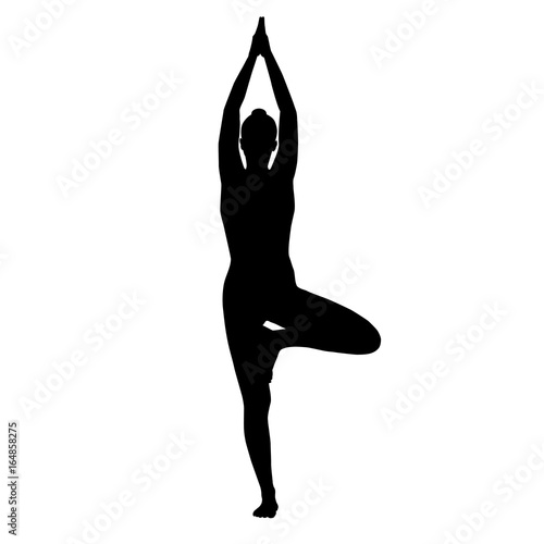 Yoga Asana Tree Silhouette