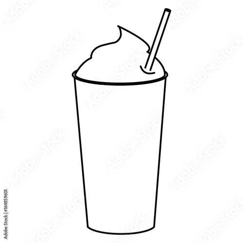 coffee shake with straw vector illustration design