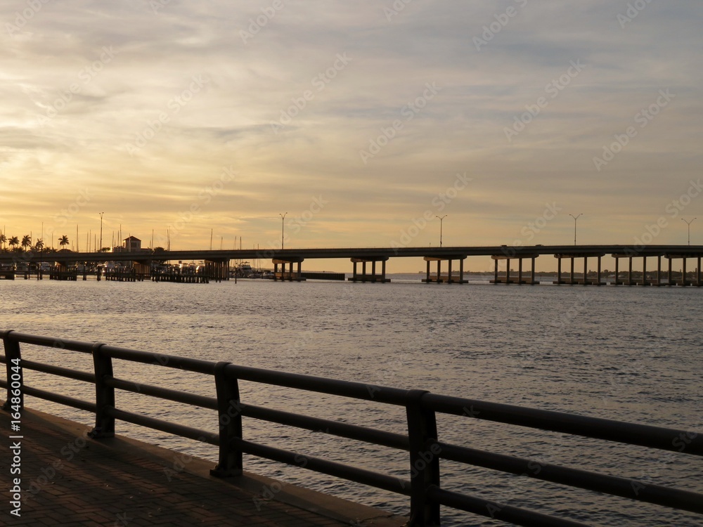 Fototapeta premium Bradenton Bridge over the Manatee River in Tampa Florida