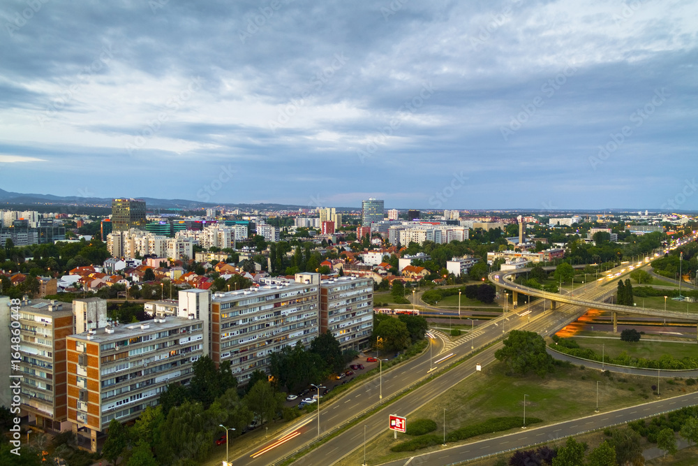 Fototapeta premium Zagreb cityscape at sunset