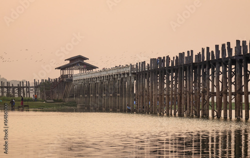 Ubein bridge in Mandalay, Myanmar photo