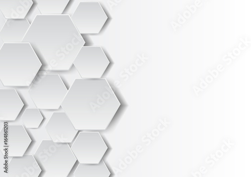 Abstract hexagons on white business background template