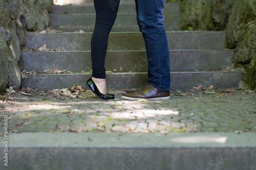 lovers by the stone stairs