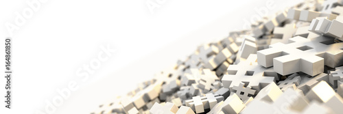 Infinite hashtag background, 3d rendering, technology and digital media concepts