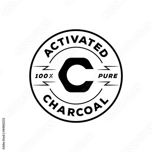 one hundred percent pure activated charcoal with c alphabet charcoal