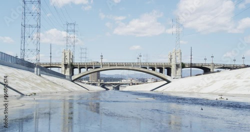 Wide, bridge over Los Angeles river
