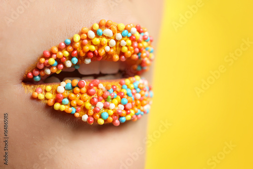 Lips of beautiful young wom...