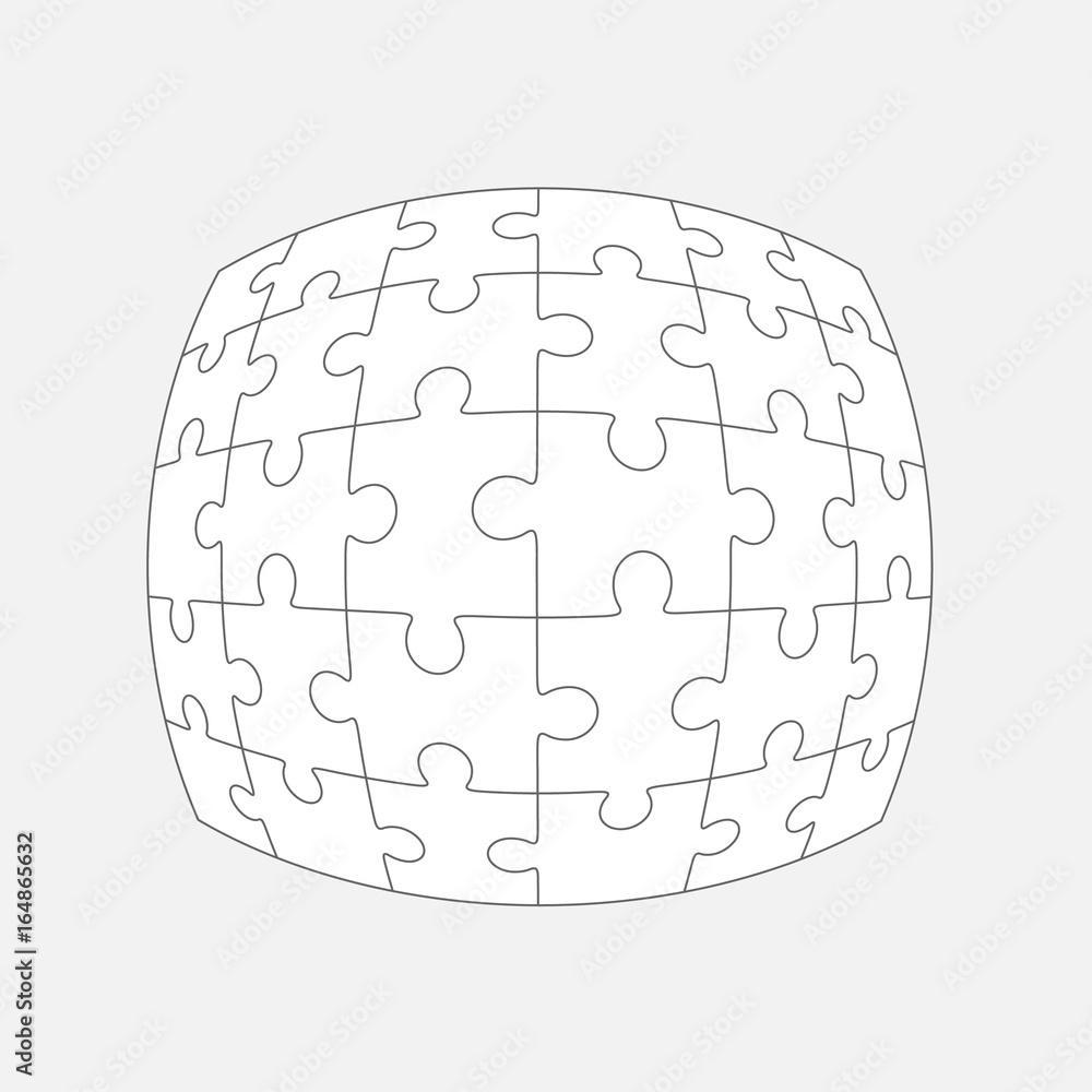 Six jigsaw puzzle parts, blank vector 6x5 pieces Six jigsaw puzzle parts, blank vector 6x5 pieces