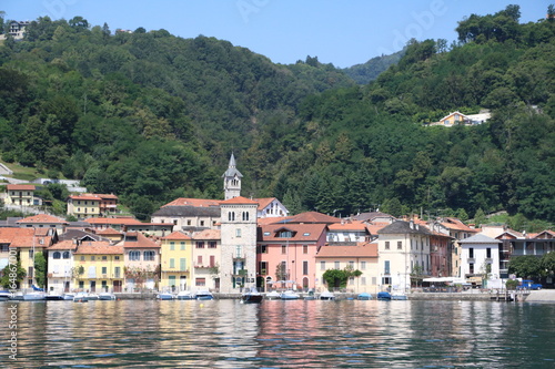 Waterfront of Pella at Lake Orta, Piedmont Italy 