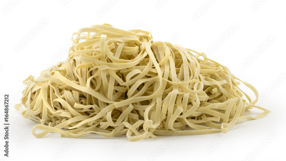 Chinese traditional raw noodles, isolated on white background Chinese traditional raw noodles, isolated on white background